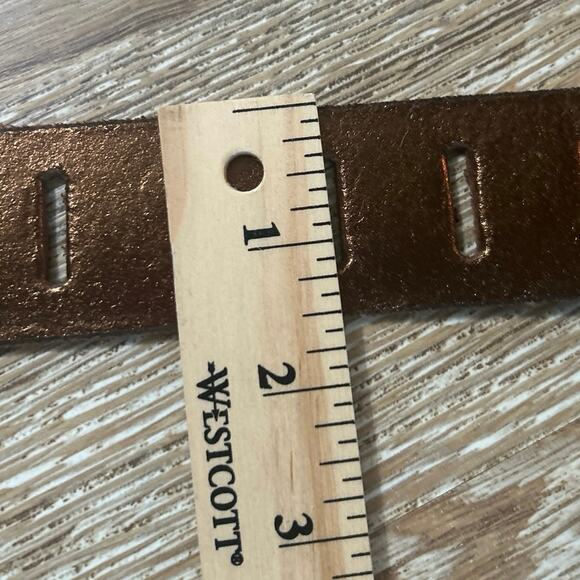 We The Free Free People Jona Leather Belt M/L Bronze Metallic Wide Adj NWT main image 12